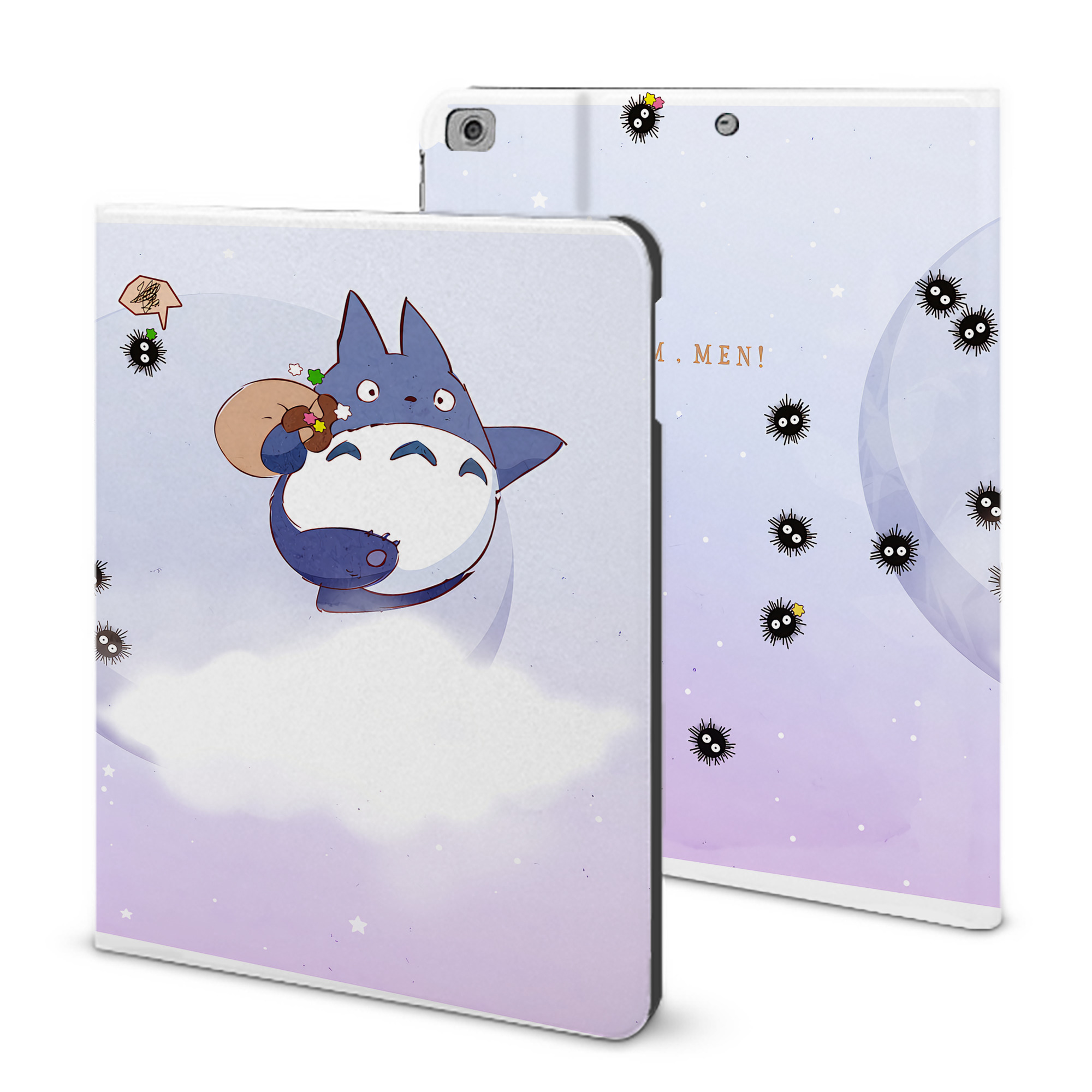 （画像用） となりのトトロ 草壁メイ 草壁サツキ My Neighbor Totoro Satsuki Kusakabe Mei Kusakabe IPad ケース ブック型 PUレザー TPU 耐衝撃 軽量 薄型 ペン収納なし 全面保護 IPad 各モデル対応